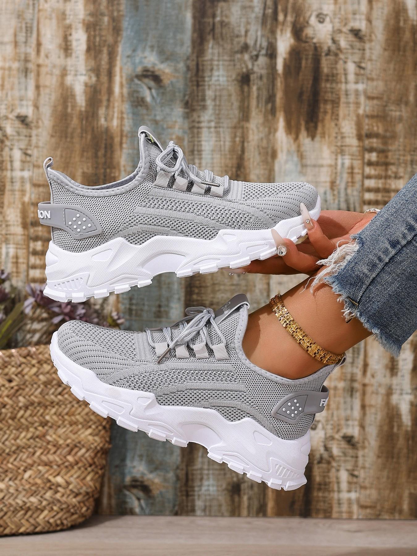 Women's New Casual Sports Shoes, Large Size Lightweight Soft Sole Anti-Slip Comfort Low Top Lace-Up, Perfect for Travel Shopping Garden Beach Activities Walking Shoes