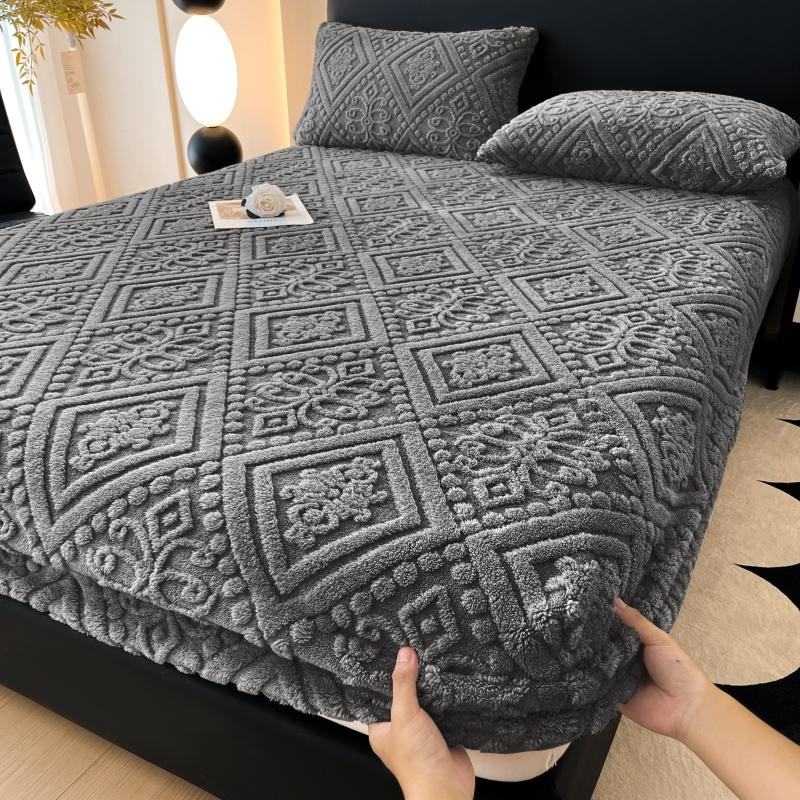 1 Adjustable Taffeta Bed Sheet, Bedding, Bed Linen, Adjustable Sheets, Solid Color Mattress Cover, Soft and Comfortable Mattress Protector, Hypoallergenic Sheets, Thick Bedding for Autumn and Winter, Modern Fabric Adjustable Sheets for Bedroom, Suitable f