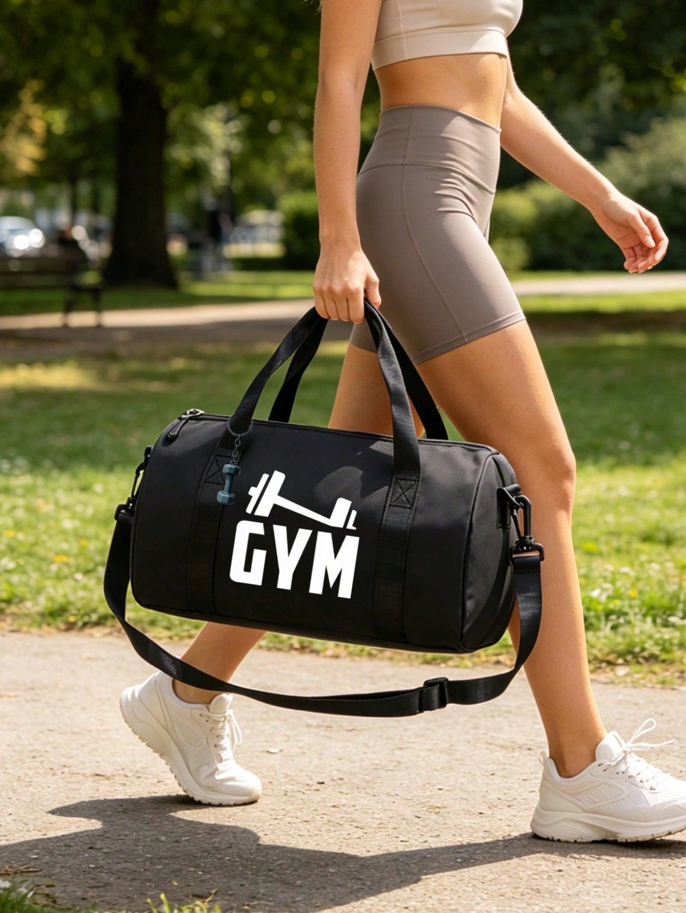 Fitness Print Travel Gym Bag Workout Sport Bags Large lightweight tote with reinforced handles, holds sports gear, shoes & towels. Perfect for yoga, workouts, sports and weekend trips, great Father's Day & graduation gift. Multifunctional Sports Bag