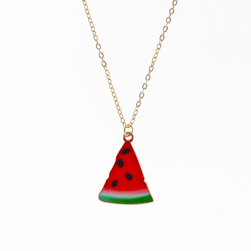 Summer Style Watermelon Pendant Necklace - Fashionably Simple, Versatile and Cute Necklace