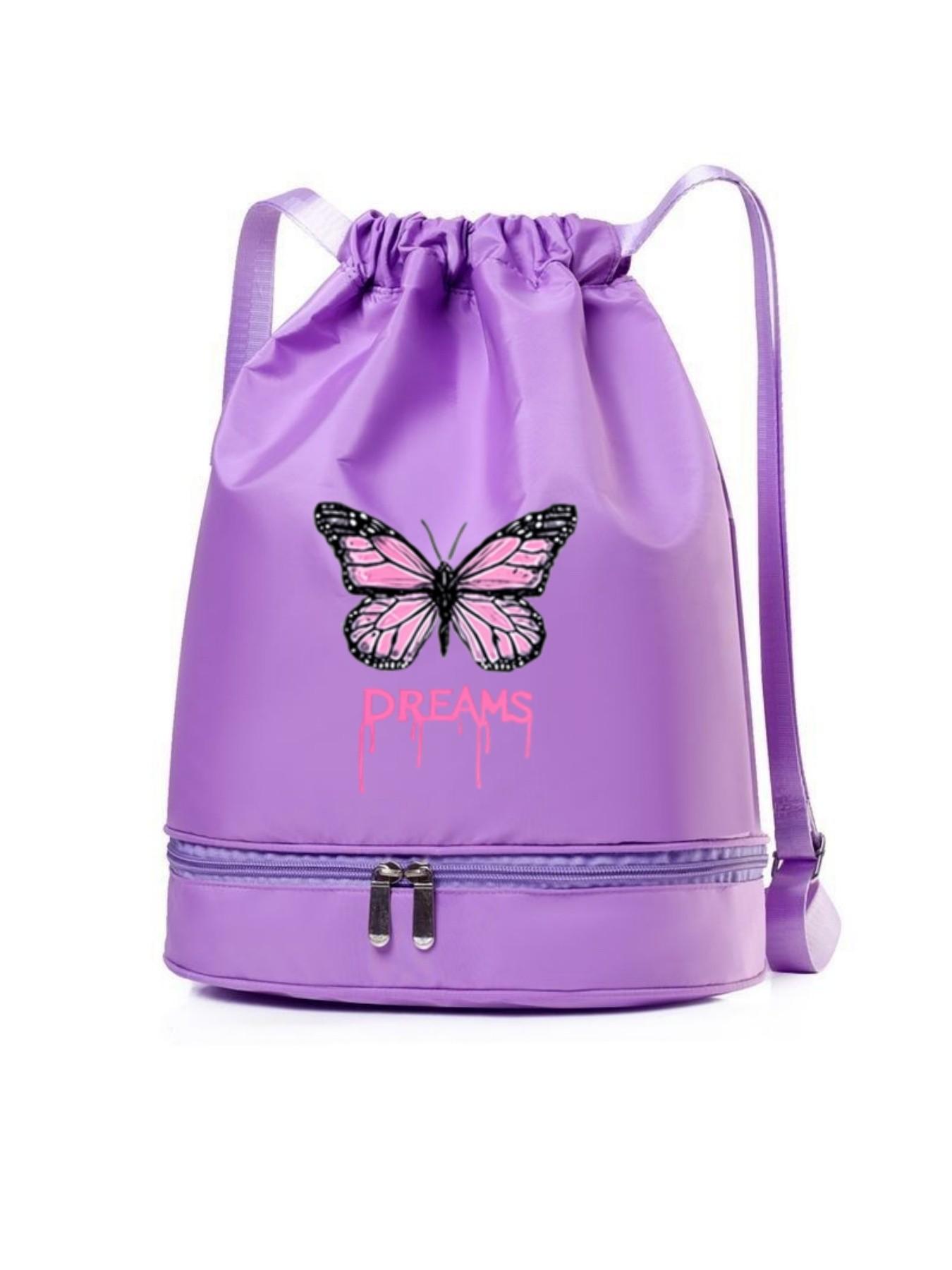 Women's Shoulder Handbag, Ink Drop Letter Butterfly Pattern, Lightweight Durable, Independent Storage Compartment, Multiple Colors Available