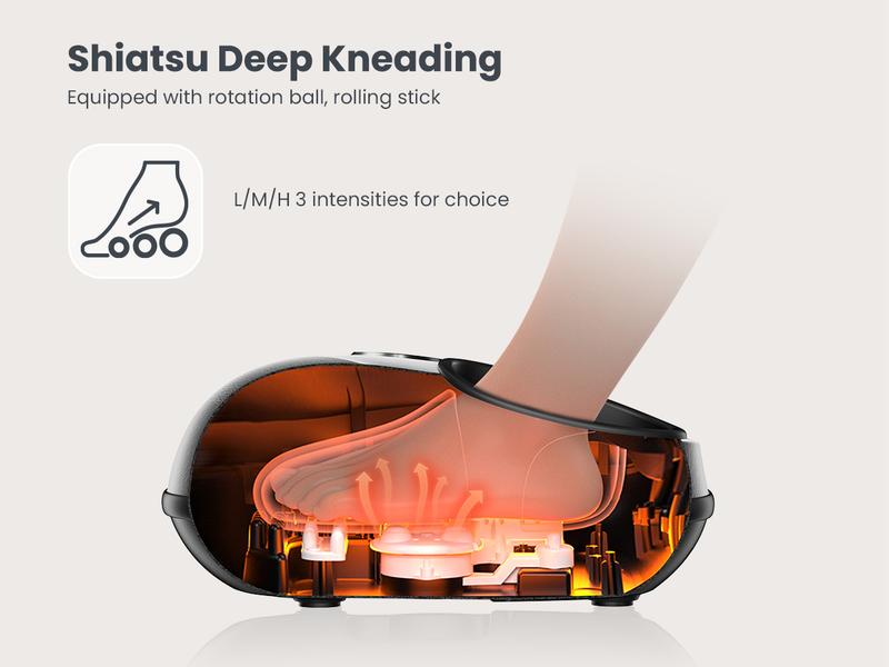 COMFIER 2025 Upgraded Shiatsu Foot Massager Machine with Remote, Deep Kneading Feet Massager with Heat, Relax for Home Office Handy Relaxing Gift