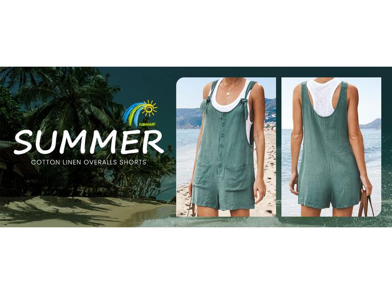 Kingapril Women's Casual Summer Cotton Linen Rompers Overalls Jumpsuit Shorts Lady Comfort Minimalist