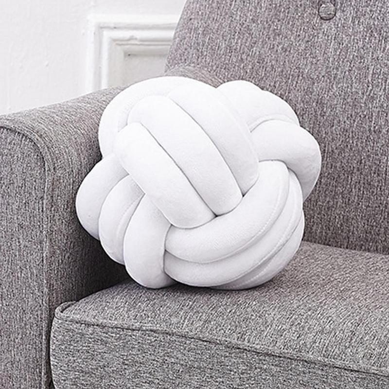 Knot Pillow Ball, 1 Count Geometric Design Throw Pillow, Handmade Crochet Cushion, Christmas Decor Soft Comfortable Supportive Pillow for Home Sofa Bed Decor, Boyfriend Gift, Christmas Gifts, Christmas Decorations, Soft Touch Cushion