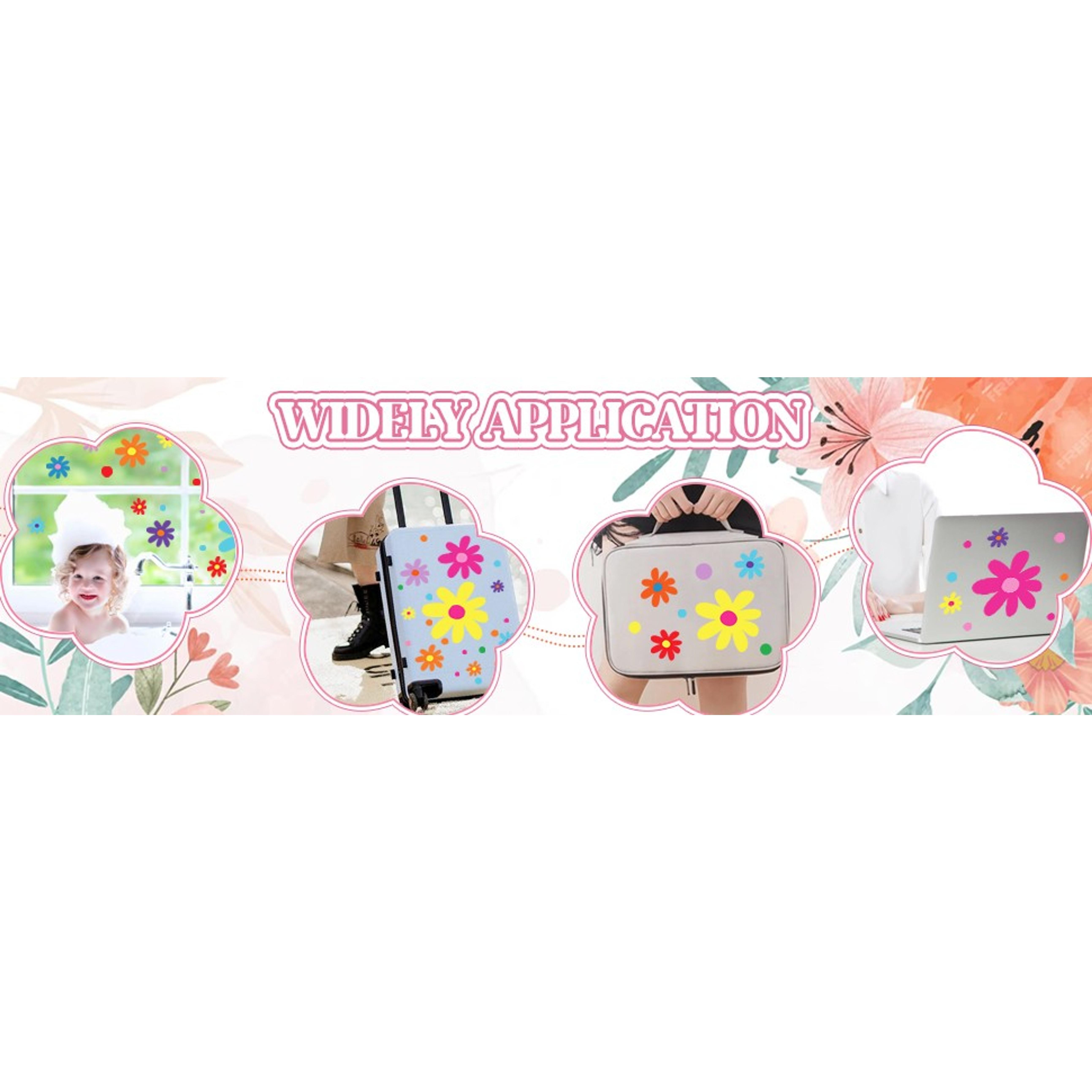 Glow in The Dark Daisy Wall Decals, Luminous Colorful Removable Self-Adhesive Boho Flower Stickers for Girls Bedroom Kids Nursery Living Room DecorGift