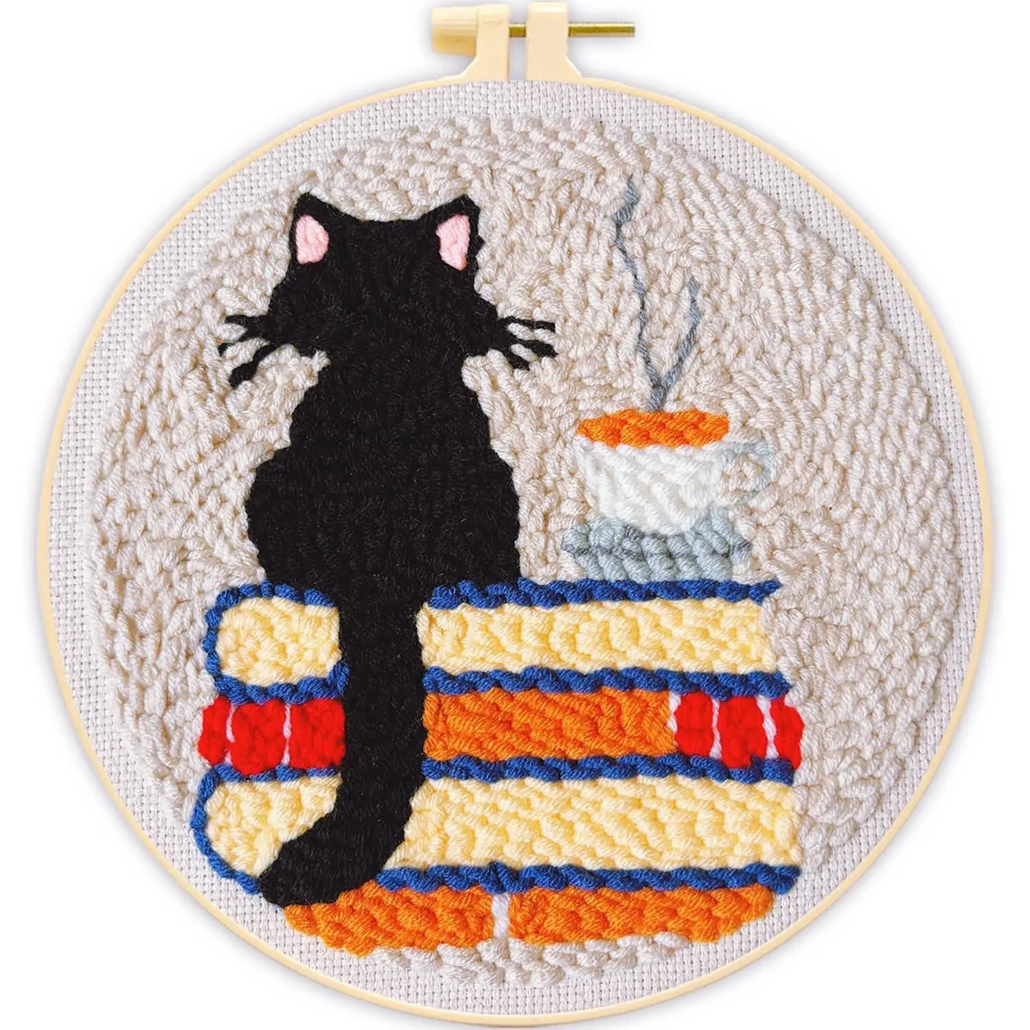 Punch Needle kit-Cat Coffee