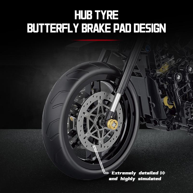 Classic Motorcycle Building Block Set for Kids and Adults, Creative Construction Toy, Perfect Gift for Motorcycle Enthusiasts