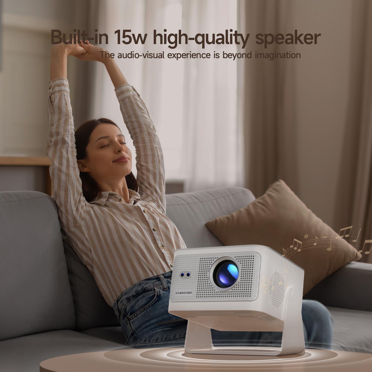 [US warehouse] Magcubic 900ANSI HY350MAX Projector Auto Focus 8K Decode Android 14 Allwinner H726 Built-in 15W HiFi Speaker Dual WiFi6 BT5.4 Native 1080P 1.0:1 short Throw Portable Smart Projector For Home Cinema Movie Night