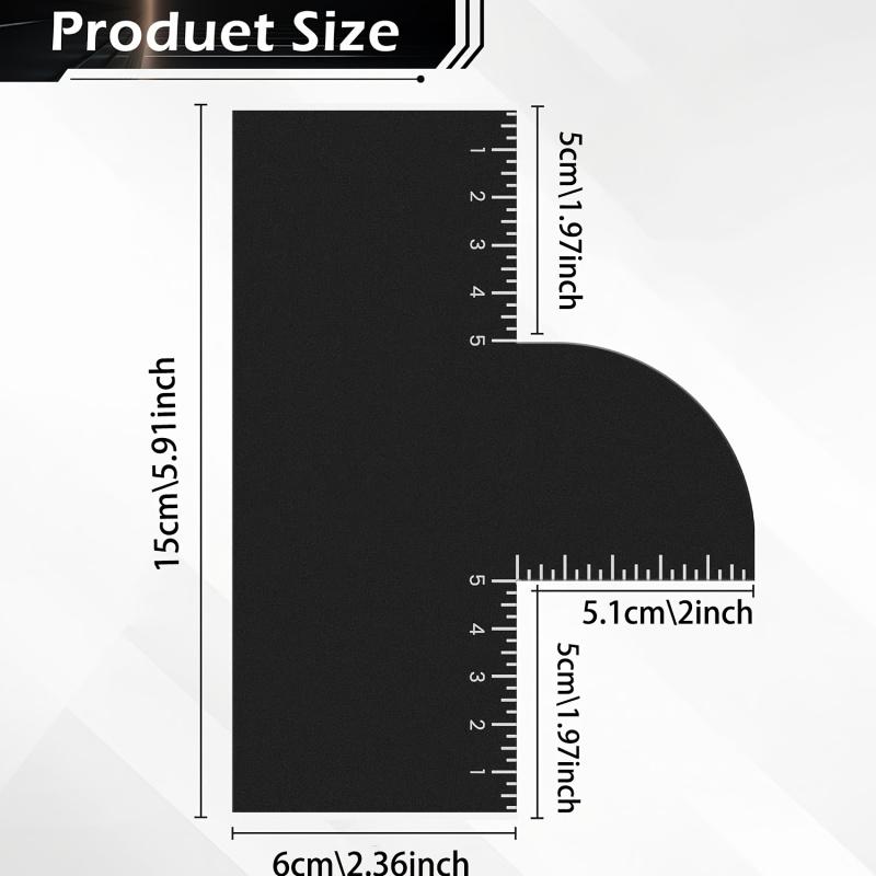 1 barber's modeling cassette measuring indicator-curved parts, durable plastic precision cutting tools, men's beauty & professional modeling assistance, battery-free, curved hairline design, textured grip handle, haircut accessories, Hair styling tool