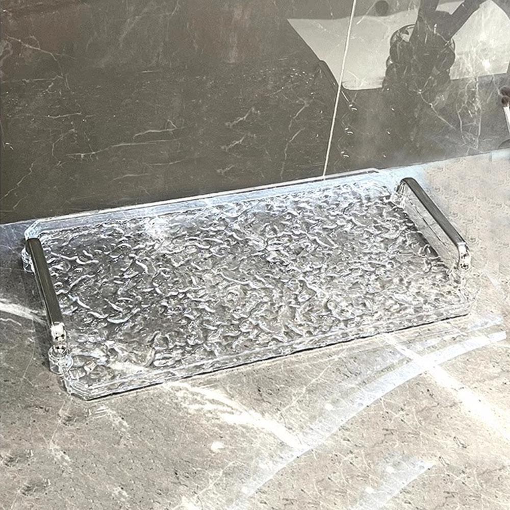 Plastic Serving Tray with Handles, Reusable Tray Rectangular Party Platters for Dessert Coffee Tea Table, Living Room Kit Plastic Serving Tray with Handles, Reusable Tray Rectangular Party Platters for Dessert Coffee Tea Table, Living Room Kit