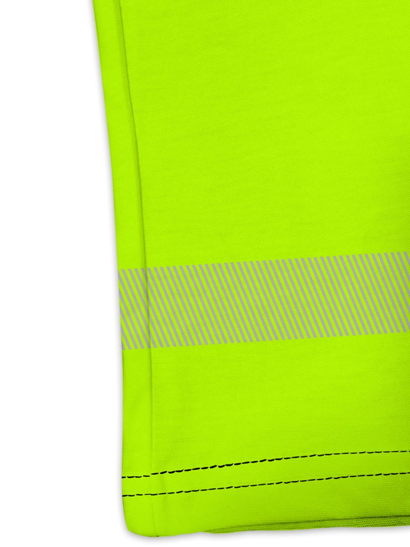 Fluorescent Reflective Stripes Men's T-Shirt, Construction Workwear Style, Safety Half Sleeve, Casual Loose Fit Top