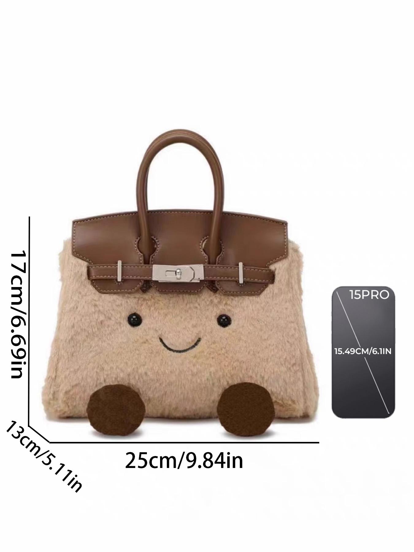 Cute Plush Crossbody Bag for Women, Cartoon Fashion Handbag, Stylish and Cozy Accessory, PU Tote Satchel, Crossbody Puffy Bag