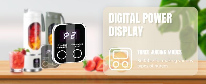 Digital Multimode Juicer Blender - Smart LED Display,eak-Proof, Diet-Friendly Compact Blender for Smoothies, Shakes, Baby Food & Lemon Juicing - Perfect Home & Travel Appliance,Gift for Family Members