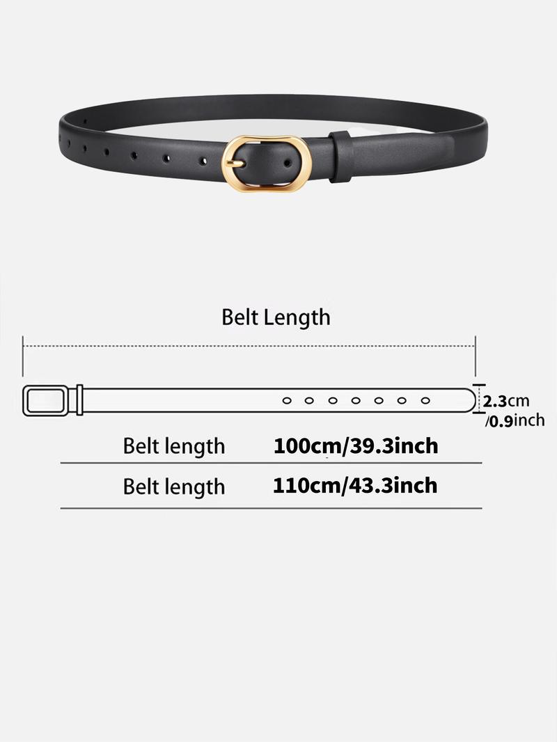 Women's Solid Color PU Buckle Belt, Fashion Belt for Party, Daily Clothing Decor, Trendy All-match & Exquisite Belt for Birthday Gift