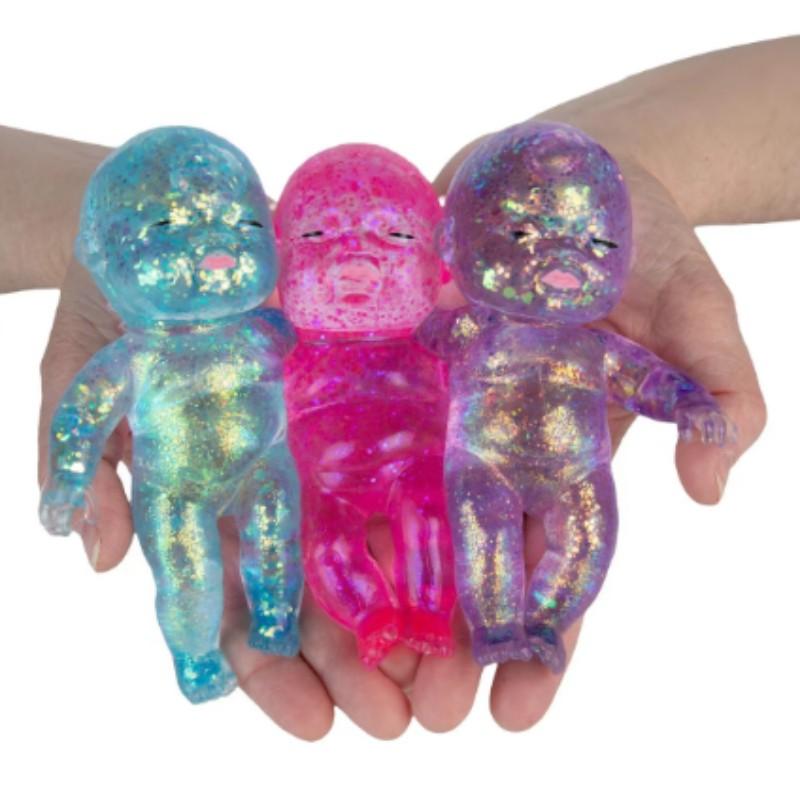 Giant Baby Plush Toy, Slow Flashing Stress Relief Toy, Soft Sensory Twist Egg, Cute Stretchable Collectible Plush Ball