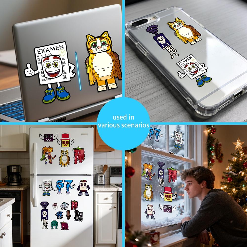 Hot Funny Abstract Six Seven Meme Theme Birthday Decorations ，Brainrot Meme &67 Themed party supplies Set Includes Banner, Cake Topper, Cupcake Toppers, Ballons，8 Sheets Make a Face Diy Sticker,Suitable for cartoon-themed birthday party events