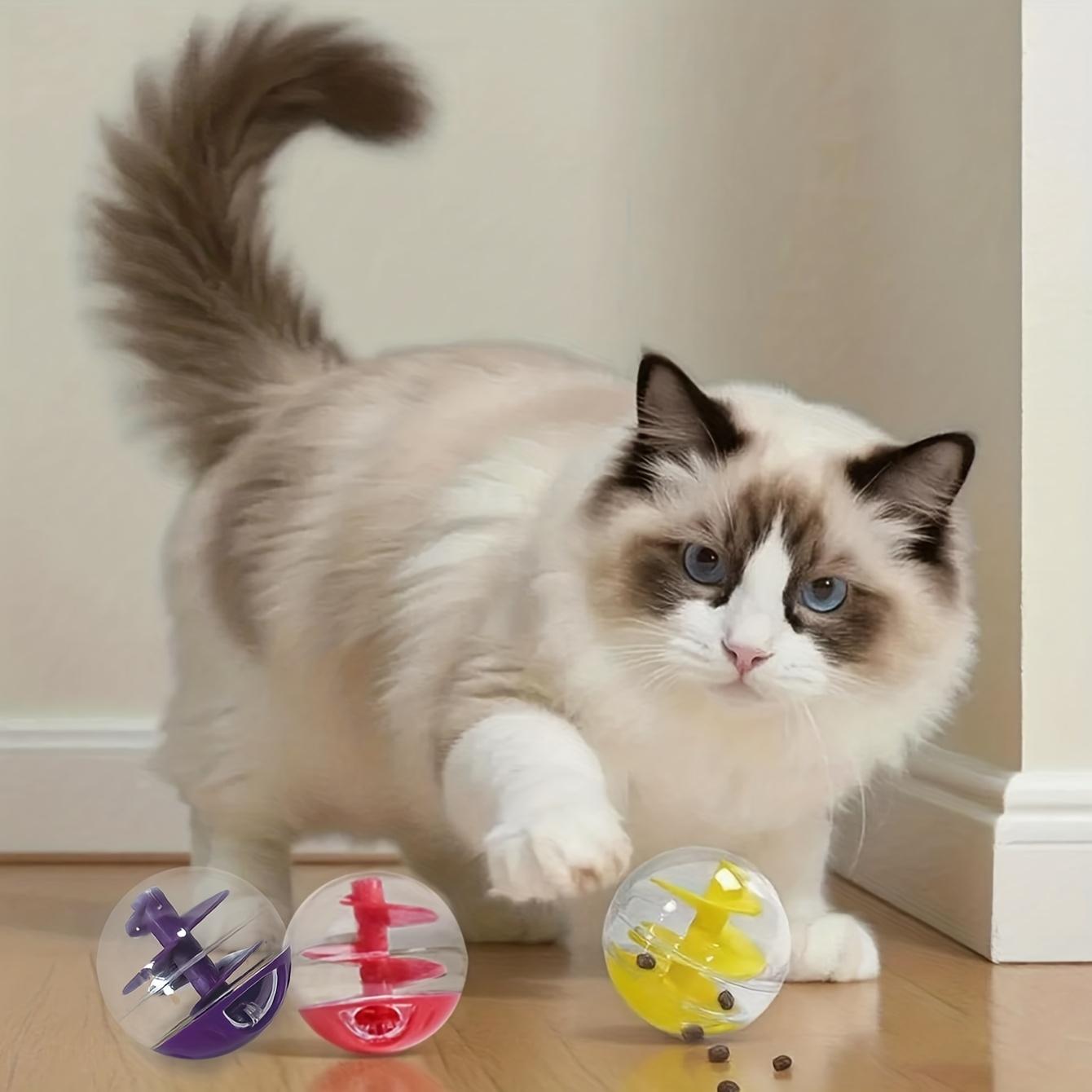 Cat feeding toy, pet snack dispenser, interactive feeding toy, pet fun ball, no batteries required