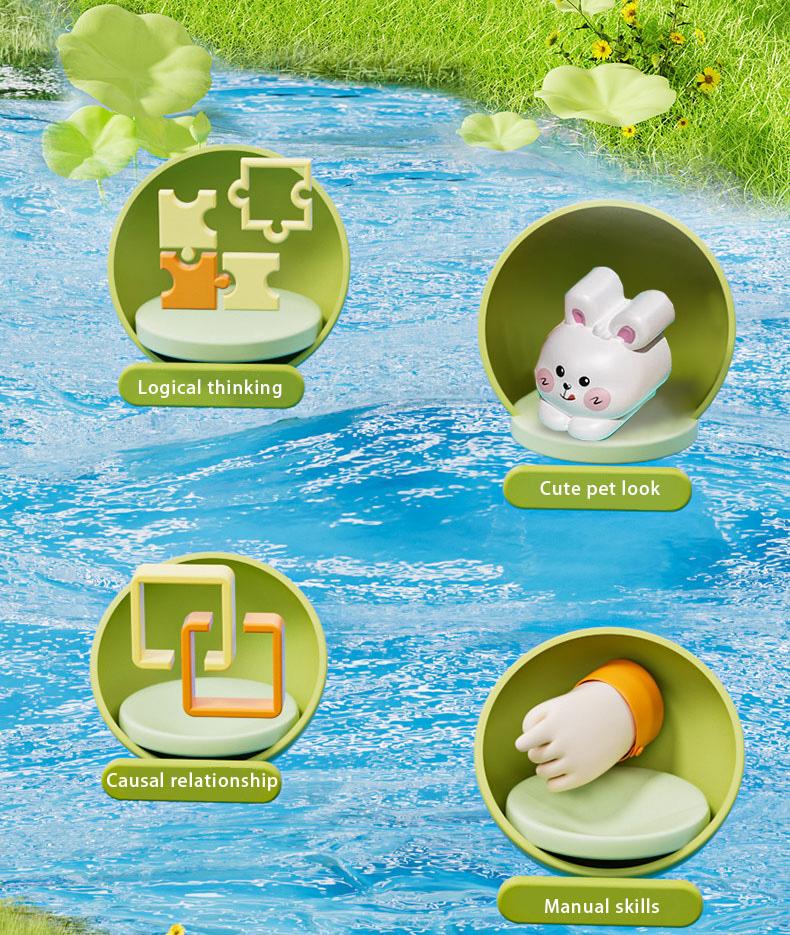 Baby Pop-Up Animal Toy with Buttons, Cause and Effect Toy for Logic and Memory Training, Interactive Montessori Toy for Kids