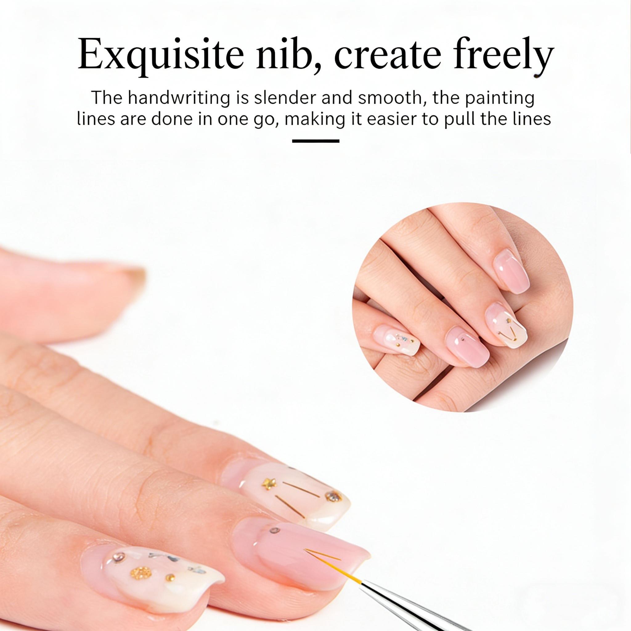 3pcs/lot Nail Brush Set with Metal Rods, Artistic Painting Pens, Line Drawing Tools, Manicure Kit for Creative Nail Designs