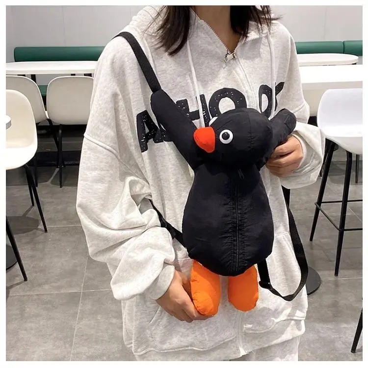 Cartoon Funny Cute Cuddle Penguin Backpack Fashion Personality Plush Doll Bag Children's Bag Shoulder Bag Mini Knapsack Bags