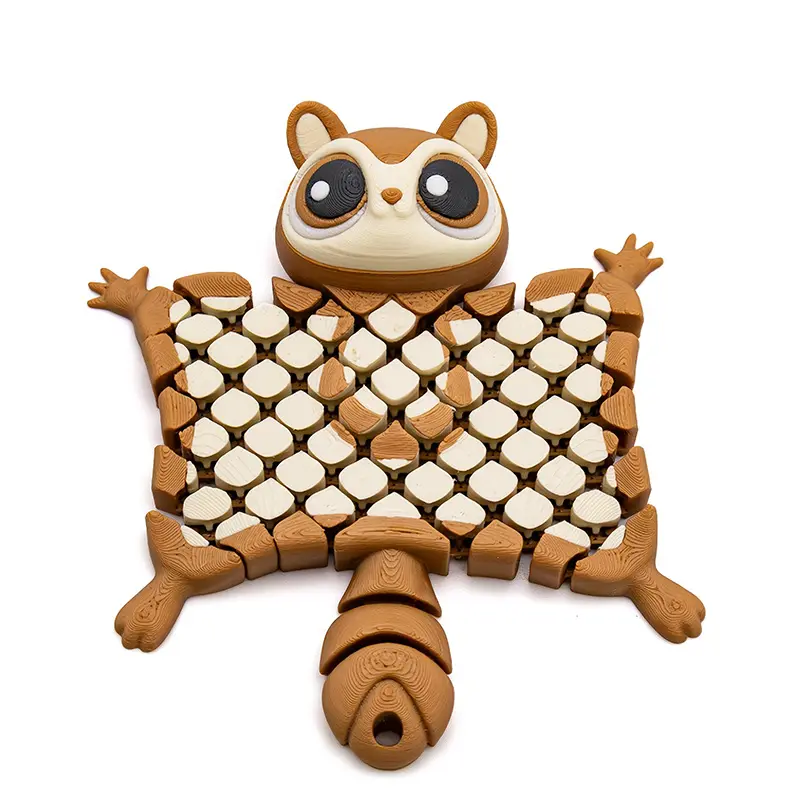 3D Printed Multi-Jointed Articulated Raccoon Figurine Keychain - Spliced Craft Decor, Stress Relief Creative Toy, Wild Animal Collectible, Holiday Gift Idea
