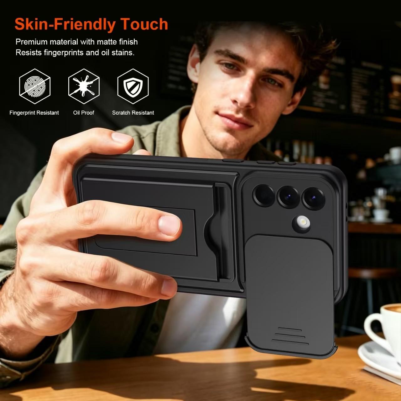FOR Samsung Galaxy S26 Ultra ,S26PLUS,S26,A57/A56/A37/A36/A27/A26/A17 Case, Push-Pull Lens Cover, Card Slot, Hidden Stand, Dust-Proof, Scratch-Resistant, Dual-Sided Support