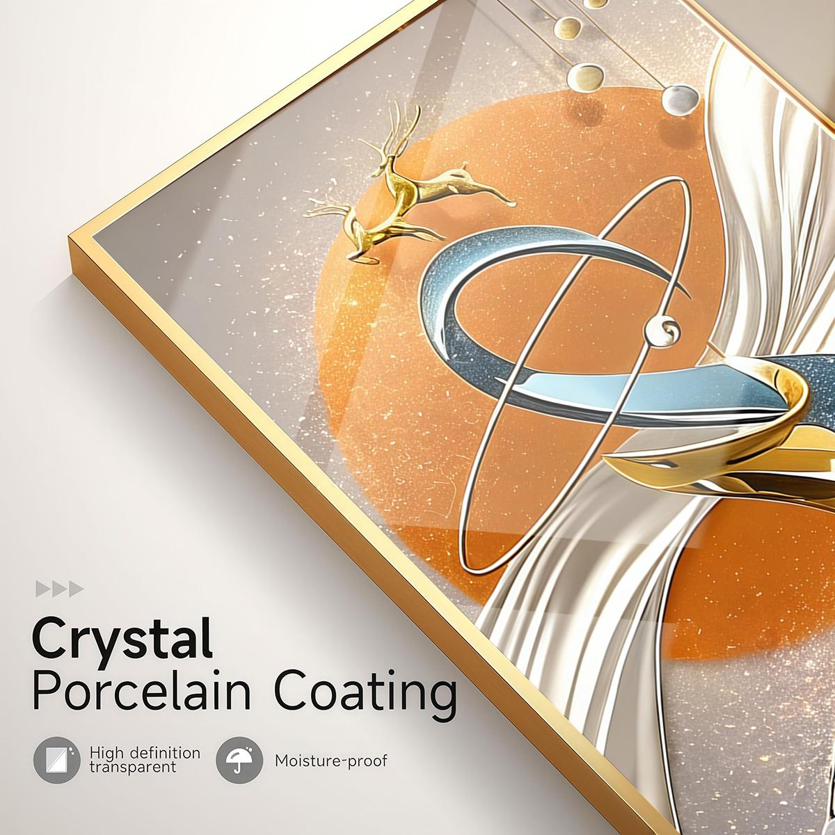 3 Counts Aluminum Alloy Framed Painting, Modern Abstract Geometric Sculpture Art Pictures, Home Decoration For Living Room, Bedroom, Office, Restaurant, Hallway Wall Decor, Odorless Print Artwork, Luxury Perfect Gift For Friends And Family