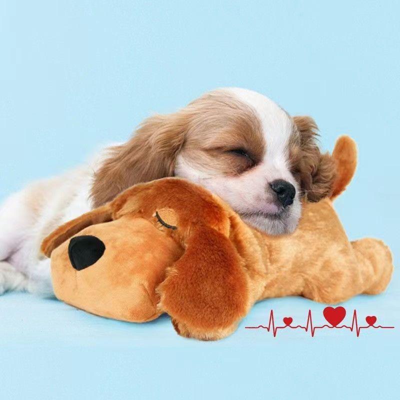 Puppy Pet Supplies Heartbeat Plush Toy, Anxiety Relief Calming Companion Dog Toy, Heartbeat Entertainment Puppy Toy, Comfortable and Fun