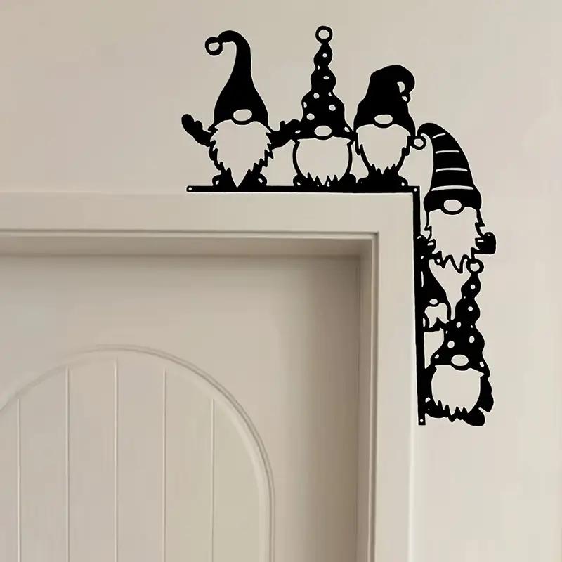 Classic Iron Santa Door Corner Decoration, Decorative Ornament, Home Decor Ornament, Doorframe Ornament, Easy to Install, No Power Needed, Perfect for Christmas & Thanksgiving Decorations