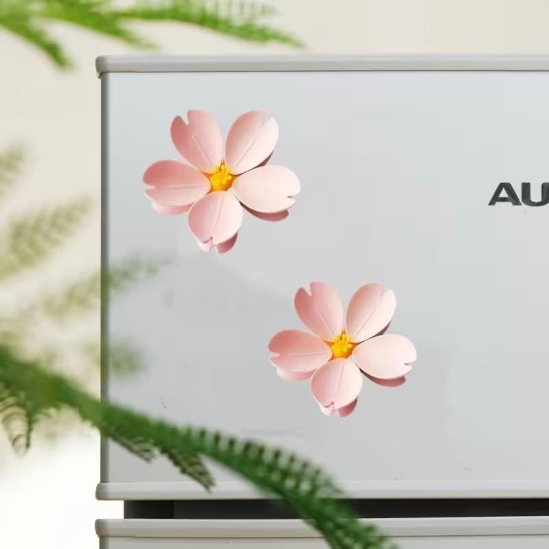 Magnetic Cherry Blossom Bag Clip, Food Sealing Clip for Snacks, Bread, Pet Food, Refrigerator Organization, Kitchen Decor Gift