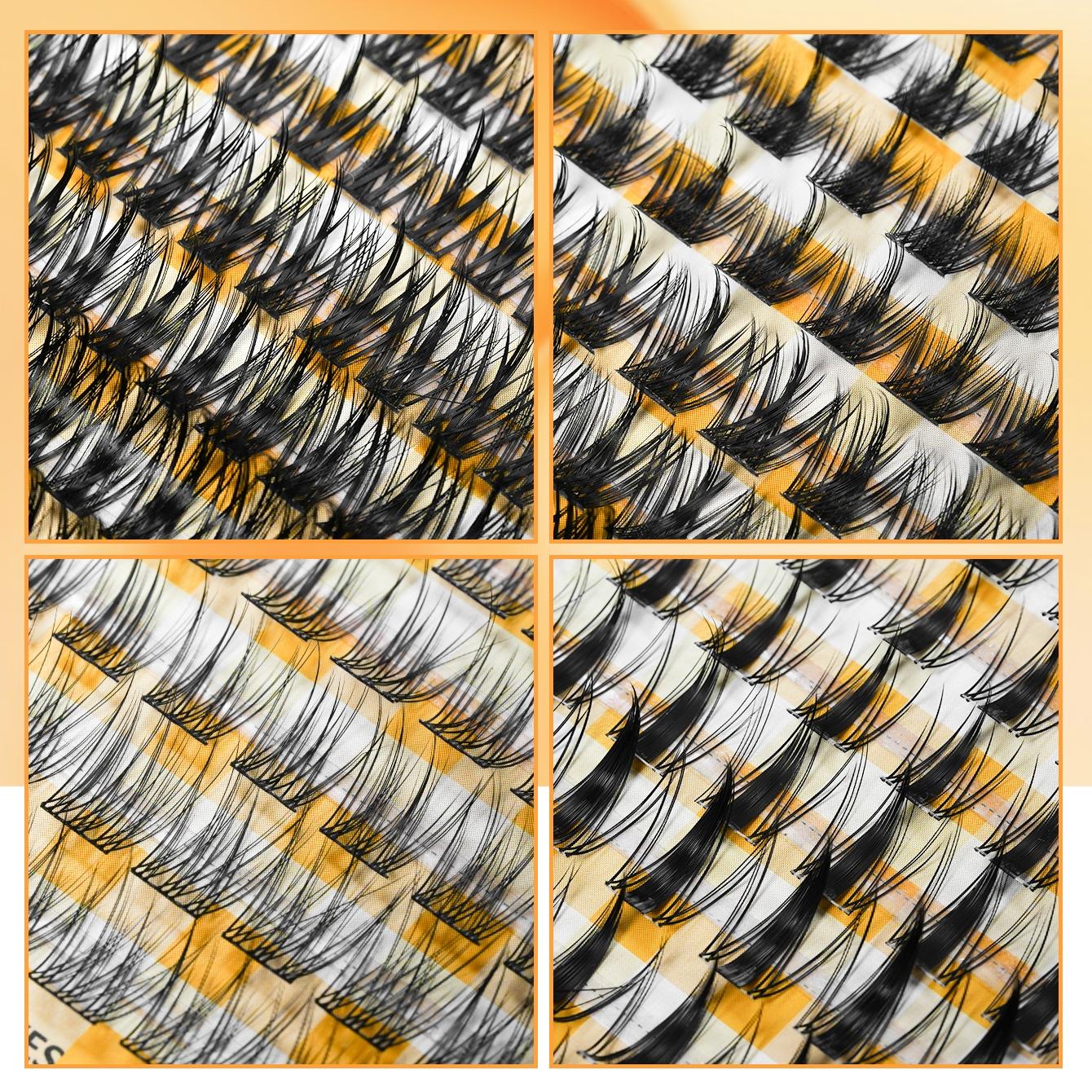 Natural Drifting Eyelash Clusters, Anime Eyelashes, Pointed Lash Extensions, C Curl Individual Lash Extensions, Mixed Individual Lashes, DIY Home Makeup, Diy False Eyelashes