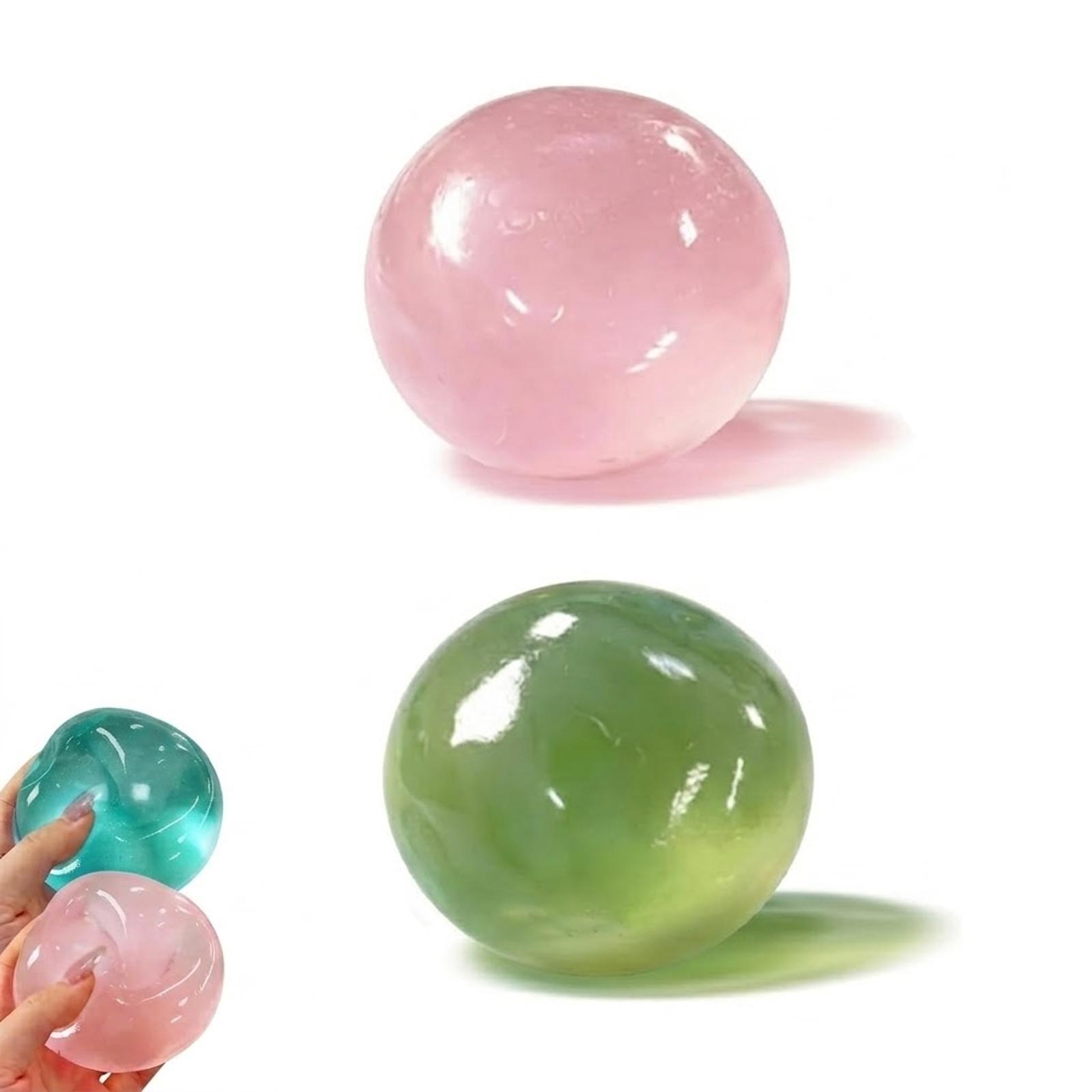 2/4 PCS Coconut Oil Stress Ball Squishy, Slow Rising, Odorless, Non-Sticky, Easy to Clean,  Improving Focus, Or Easing Tension During Study, Work, Or Relaxation, Handmade Malleable Clear Jelly Bubblegum Texture Coconut Oil Squishy Toy