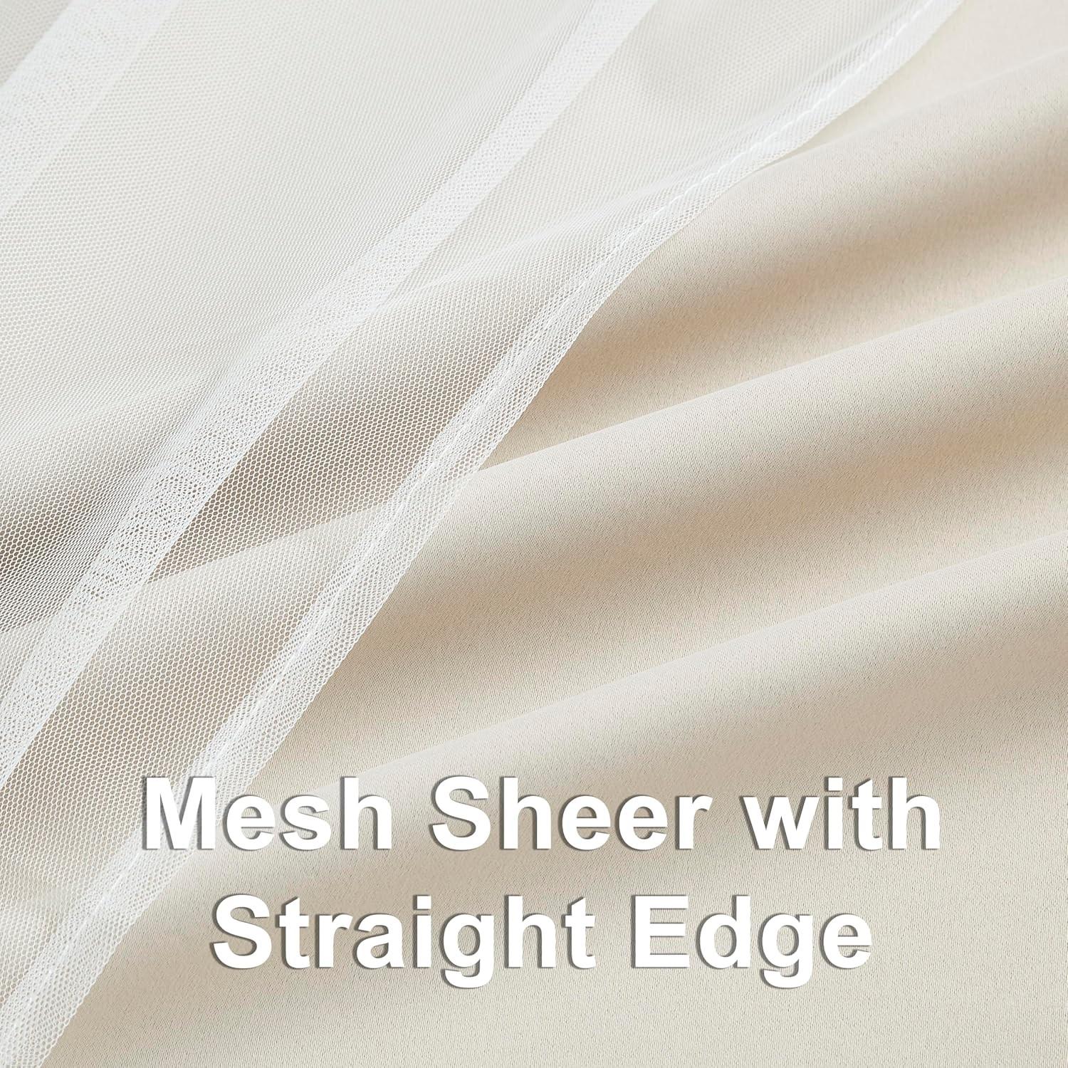 French Romantic Aesthetic Two-Layer Cloth Light-Blocking Finished Product Curtain, Fashionable Hole Drapery for Living Room, Stylish and Trendy Window Covering