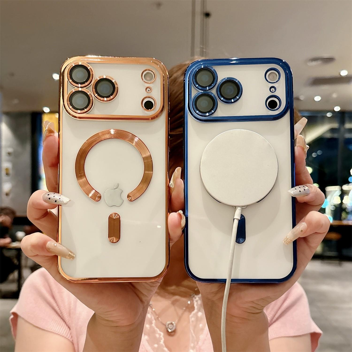 OREKROY Clear Case for iPhone 17 Pro Max 17 Air 17 Pro 17, 16 15 Pro Max,Compatible with MagSafe,with Camera Lens Protector,Slim Magnetic Soft TPU Phone Cover