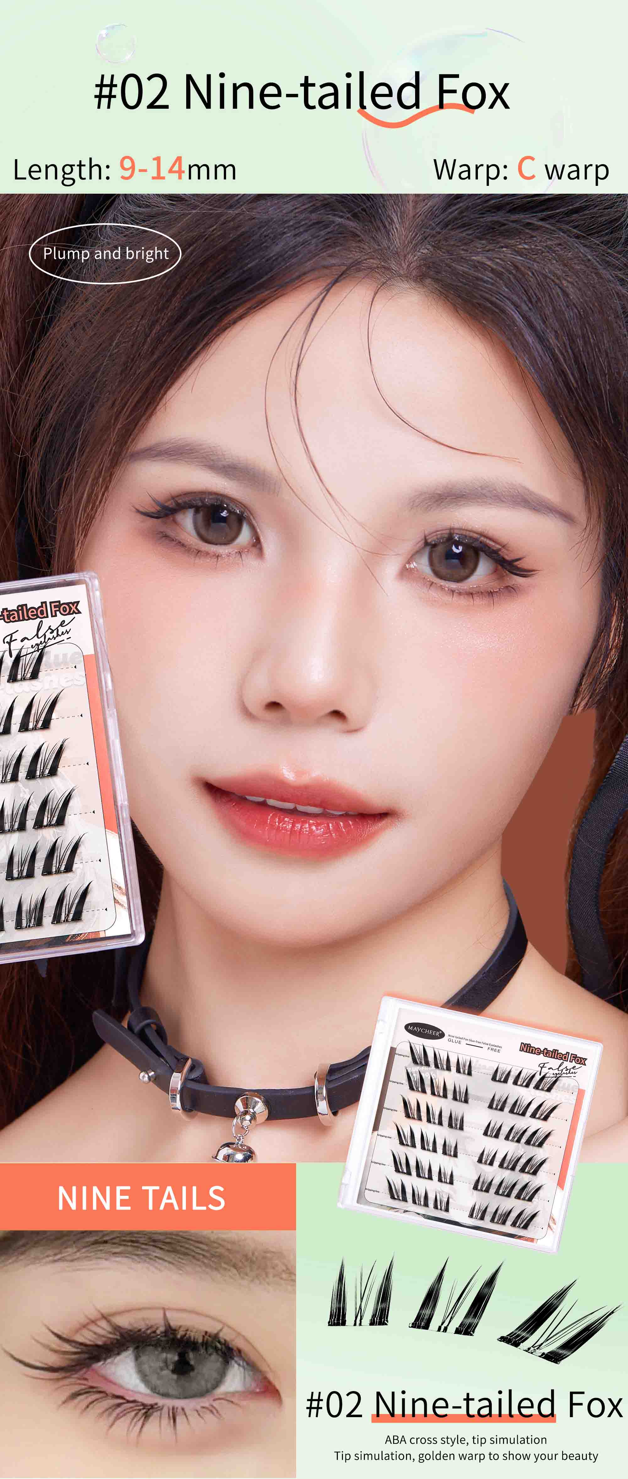 MAYtobe Self-Adhesive Lash Clusters Kit - No Glue Needed, Easy Press-On Eyelash Extensions, 36 Pcs Natural Wispy Lashes with Tweezers