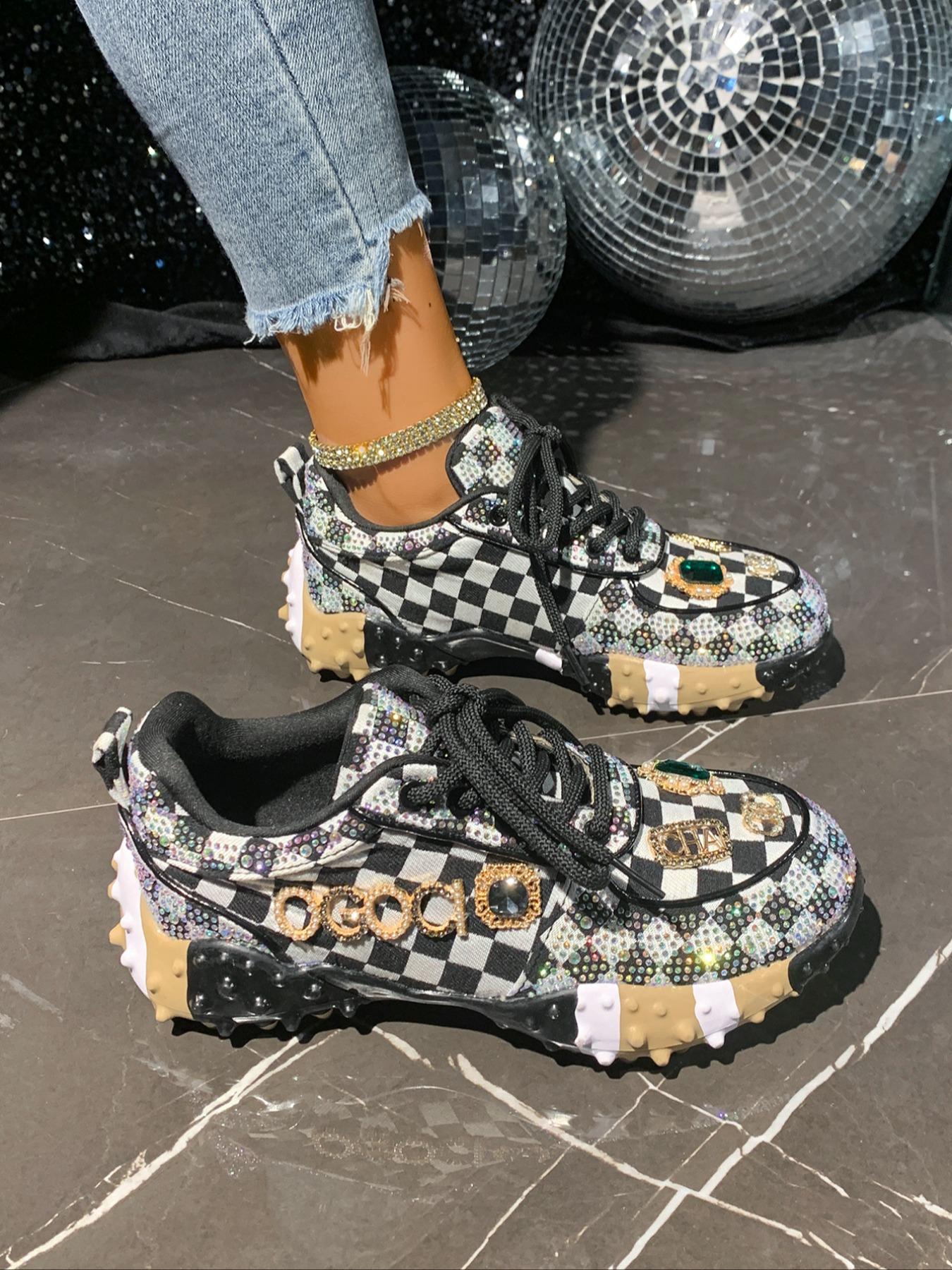 Vintage Distressed Sneakers for Women, Thick Sole Height Increasing Dad Shoes, Unique Design Casual Shoes, Versatile Fashion Footwear