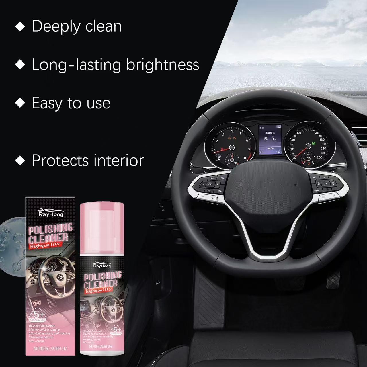 Rayhong Car Interior Polish, Leather Care Cleaner, Maintenance & Cleaning Agent, Automotive Interior Polishing Solution, Durable Protection