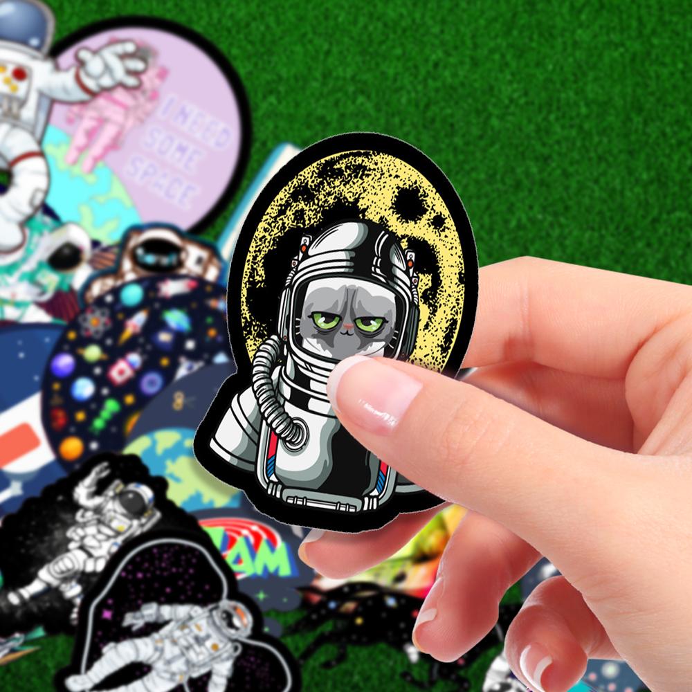 50PCS Astronaut Aesthetic Vinyl Stickers Pack for Laptop Water Bottle Phone Case Skateboard Journal Scrapbook DIY Decoration