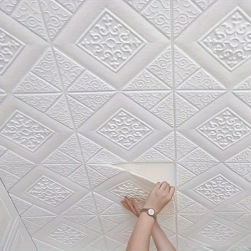 Self-Adhesive Pineapple Wallpaper, Ceiling Renovation Sticker, Accent Wall Peel and Stick, Wall Decor for Kitchen Living Room Bedroom, Hallway Wall Decoration, Pattern