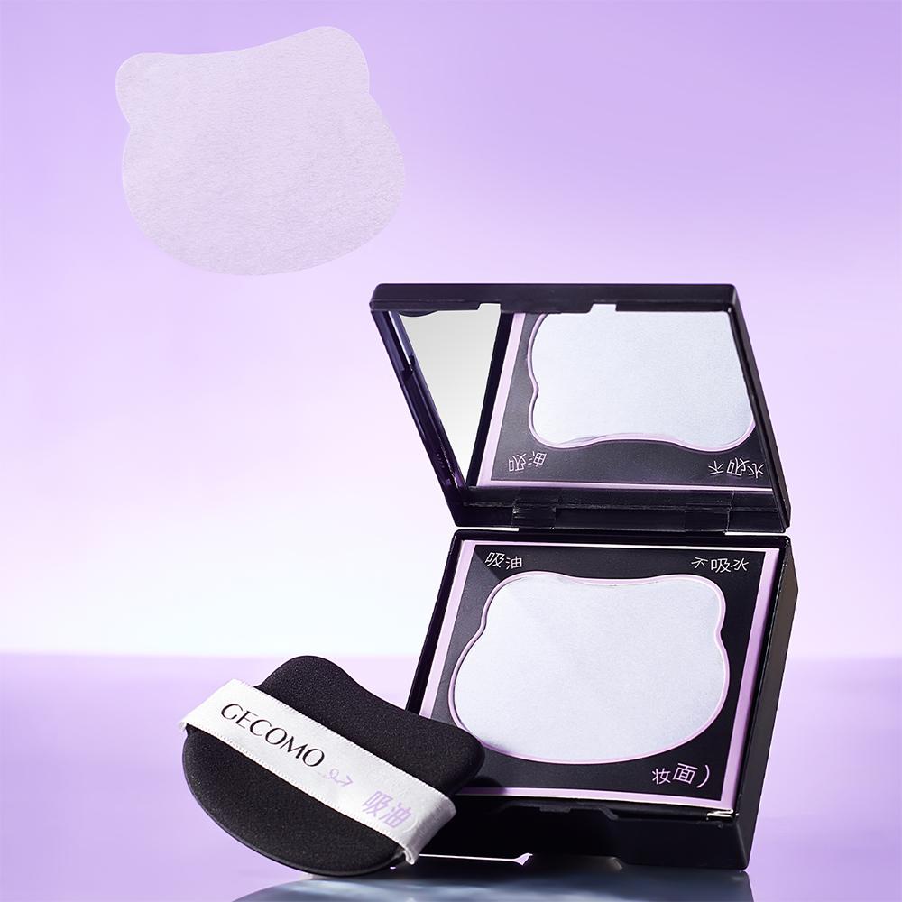 Portable Oil Blotting Sheets with Puff No Dirty Hands Long Lasting