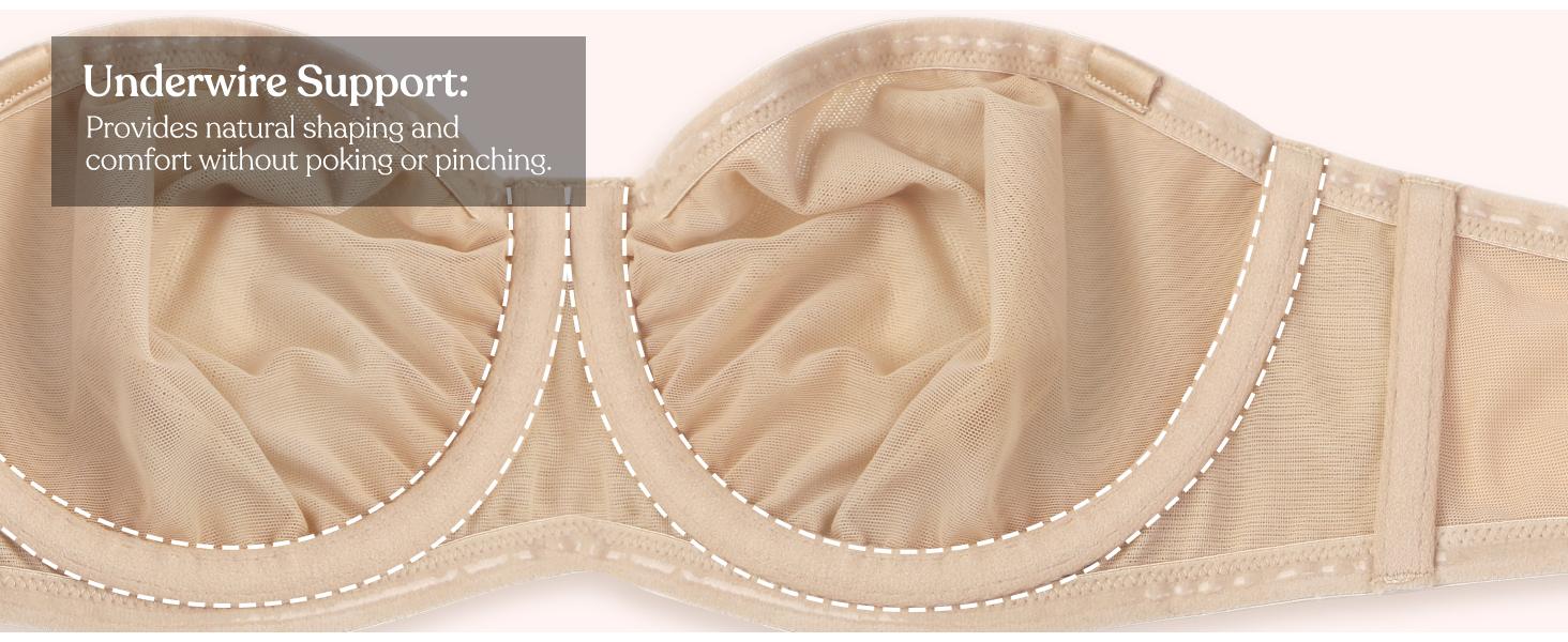 HSIA Bella Women's Convertible Strapless Minimizer Bandeau Bra Underwire Unlined for Large Bust SpringStatements