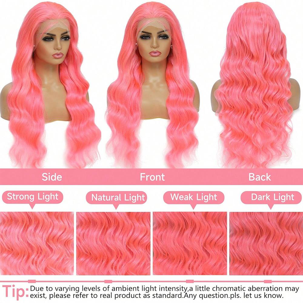 Ombre Lace Front Wig Human Hair Skunk Stripe Human Hair Wigs 13x6 Hd Lace Frontal Body Wave Highlight Pink Human Hair Wig Pink and Black Colored Wigs Human Hair 180%
