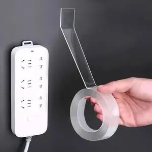 1pc Clear Invisible Nano Double-Sided Adhesive Tape, Heavy Duty Strong Sticky Mounting Strip, Multipurpose Poster Hanging Tape, Durable Reusable Double Sided Adhesive for Home, Office Wall Decor Fixing.