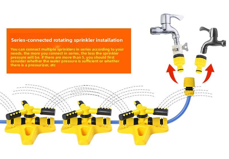 Eco 360-Degree Rotating Automatic Sprinkler for Villas and Gardens, ideal for watering lawns and can be connected in series
