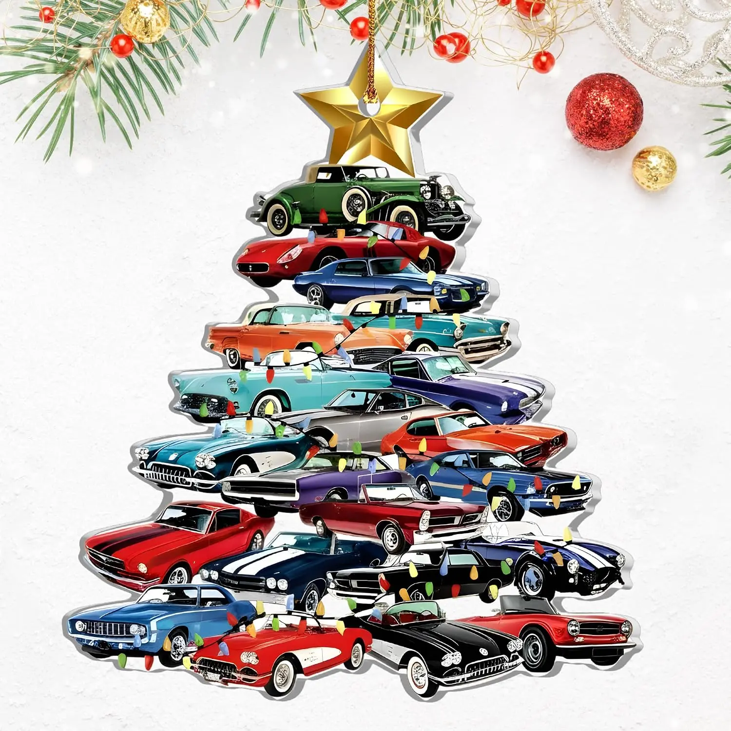 Classic  Ornament – Retro   Holiday Ornament for Men, Boy, Son, Collectors –  Auto Christmas Decoration – Cool Ornament  for Dad, Him, or