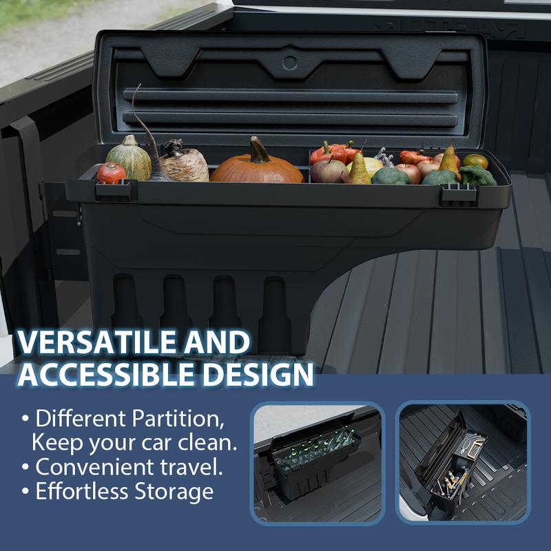CROSSDESIGN Truck Bed Storage Tool Box Fit For 2019-2021 Dodge Ram 1500 Swing Case Left side&Right side  High quality ABS composite material Storage Box