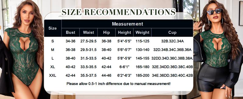 Avidlove Lace Bodysuits for Women Lingerie Bodysuit Tops One Piece Short Sleeve S-XXL