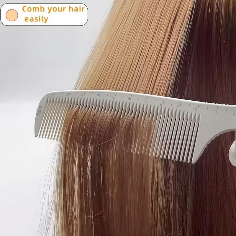 Professional Comb Set 6-Piece, Durable Haircut Tools for Salon and Home Use, Precision Cutting with Measurement Marks