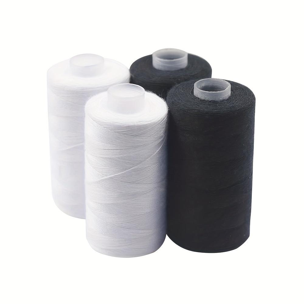 2pcs Black And White Sewing Thread, 500m/Roll, High-Quality Polyester Threads For Sewing Machine And Hand Stitching