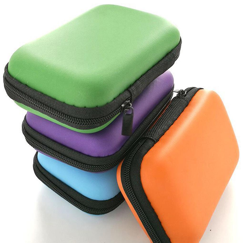 Headphone Data Cable Storage Case Charger Power Bank Rectangular Phone Line Headset Box EVA Zipper Bag Pocket Pouch Travel Storage Space Saving Bags